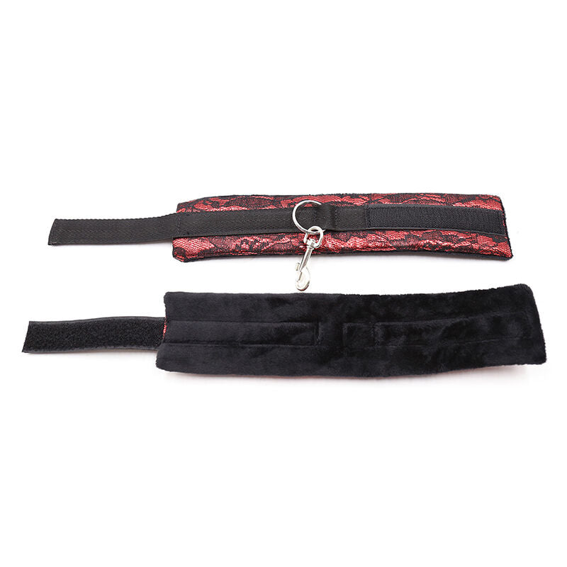 OHMAMA FETISH - VELVET HANDCUFFS WITH NYLON RIBBON