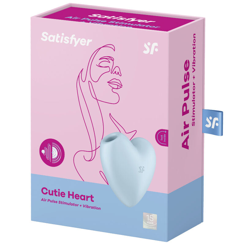 SATISFYER - CUTIE HEART ESTIMULATOR Y VIBRADOR AZUL