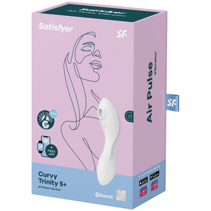 SATISFYER CURVY TRINITY 5 ESTIMULATOR Y VIBRADOR APP - AZUL