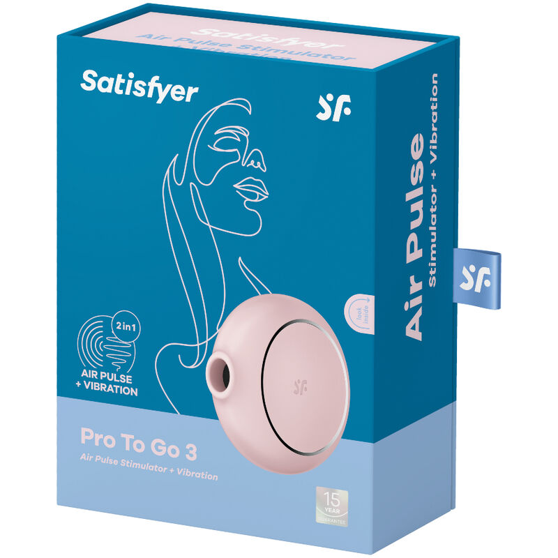 SATISFYER - AIR PULSE PRO TO GO 3 BLACK DOUBLE STIMULATOR AND VIBRATOR