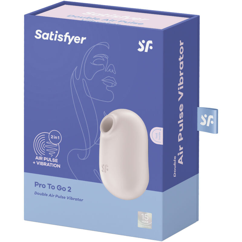 SATISFYER - AIR PULSE PRO TO GO 2 DUAL STIMULATOR AND VIBRATOR PURPLE