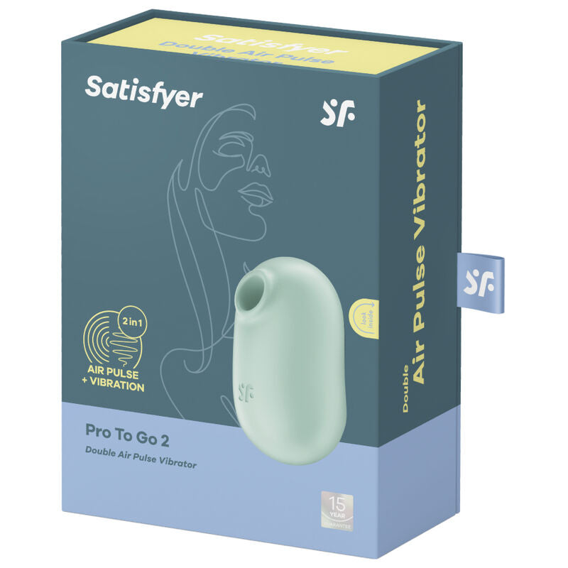 SATISFYER - AIR PULSE PRO TO GO 2 DUAL STIMULATOR AND VIBRATOR PURPLE