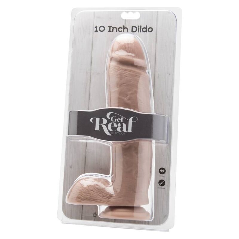 GET REAL - 25.5 CM DILDO WITH SKIN BEADS