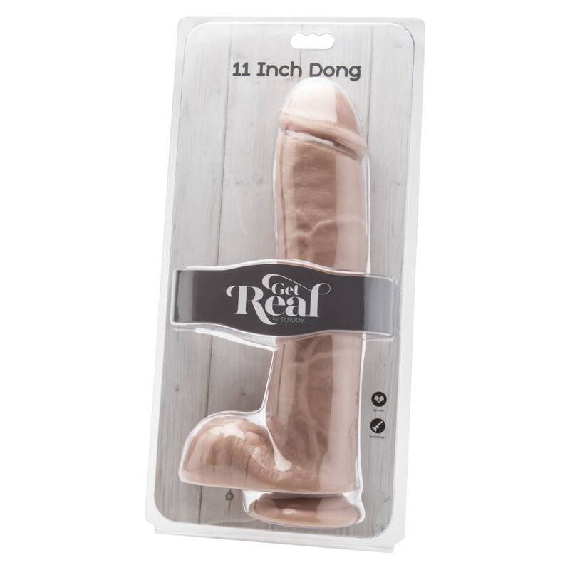 GET REAL - 28 CM DILDO WITH SKIN BEADS