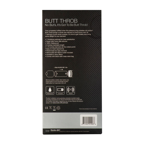 ROCKS-OFF - 7-SPEED P-POINT BUTT THROB STIMULATOR BLACK
