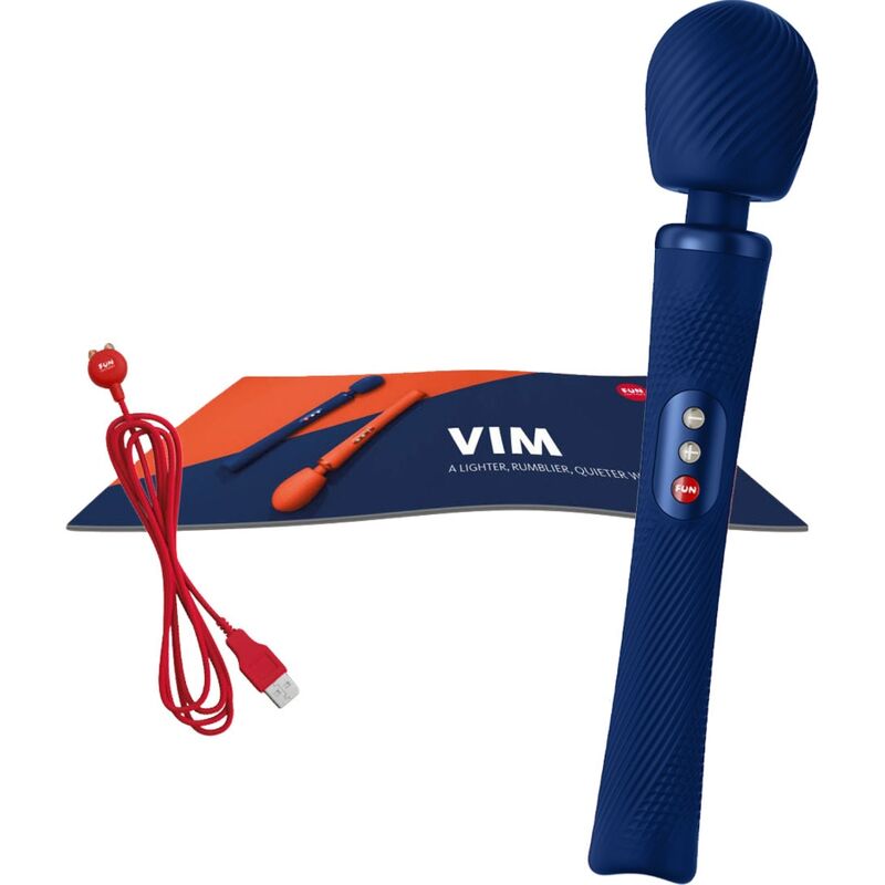 FUN FACTORY - VIM SILICONE RECHARGEABLE VIBRANT LESTÉ RUMBLE WAND SUNRISE ORANGE