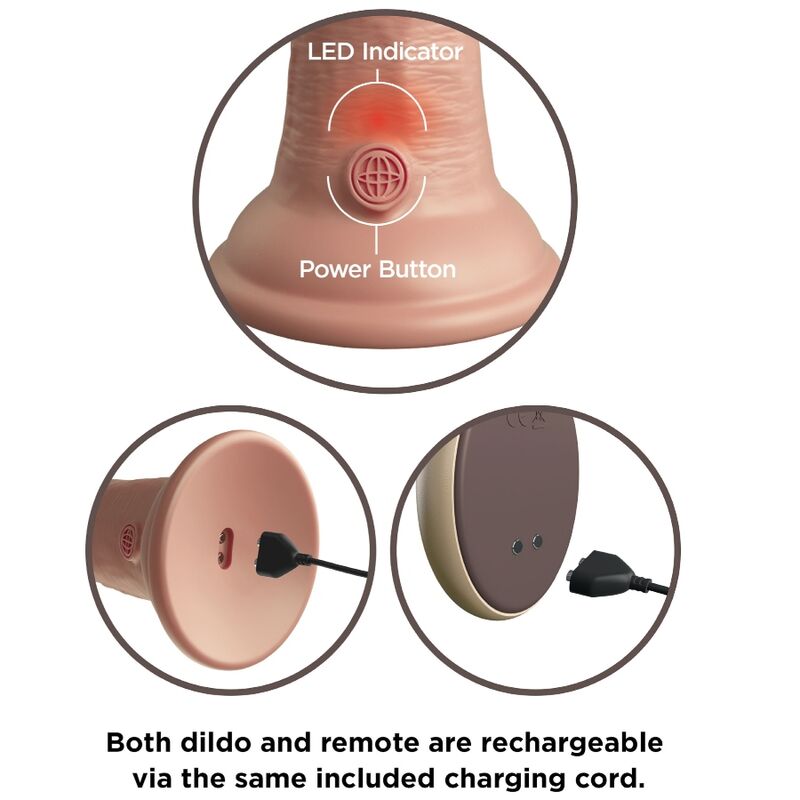 KING COCK - ELITE 23 CM REALISTIC & REMOTE CONTROL SILICONE DILDO VIBRATOR