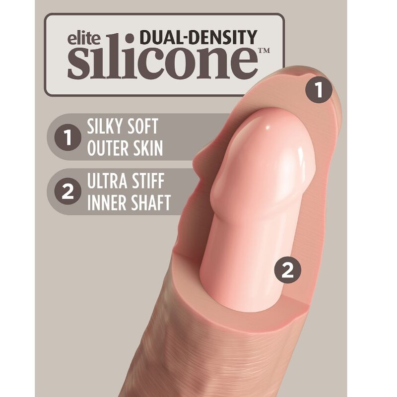 KING COCK - ELITE 23 CM REALISTIC & REMOTE CONTROL SILICONE DILDO VIBRATOR