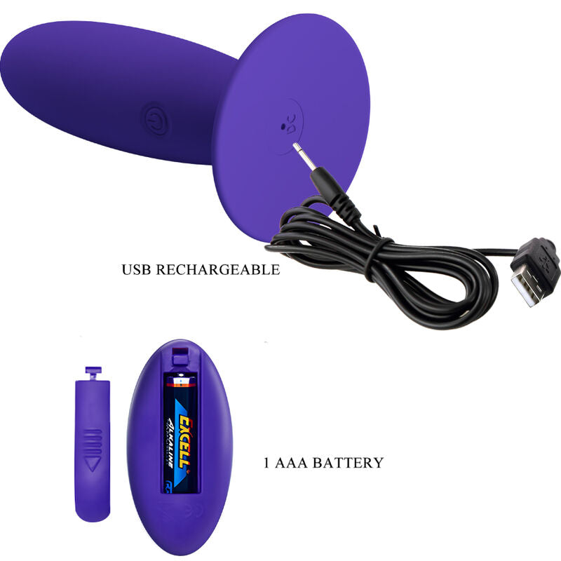 PRETTY LOVE - YOUTH PLUG ANAL VIBRATOR REMOTE CONTROL PURPLE
