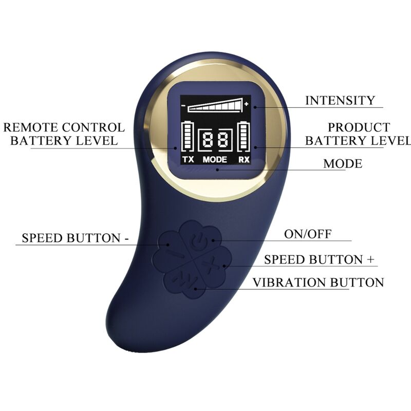 PRETTY LOVE - VIBRATING EGG WITH REMOTE CONTROL VIVIAN BLUE
