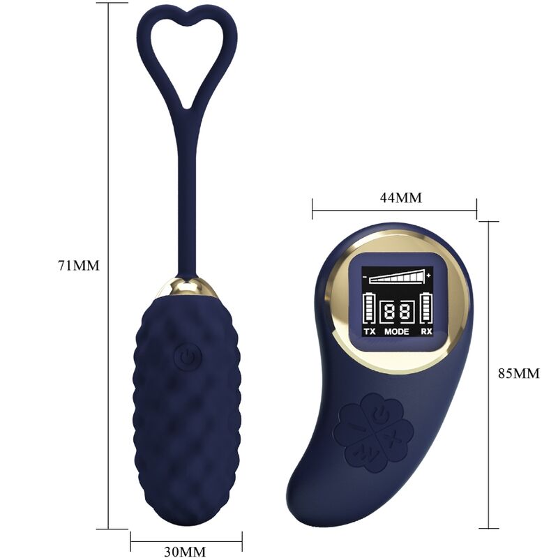 PRETTY LOVE - VIBRATING EGG WITH REMOTE CONTROL VIVIAN BLUE