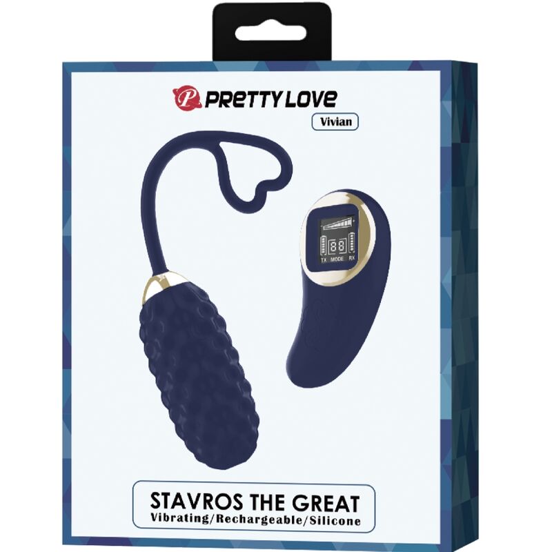 PRETTY LOVE - VIBRATING EGG WITH REMOTE CONTROL VIVIAN BLUE