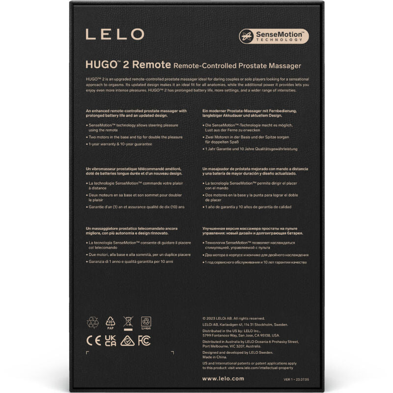 LELO - HUGO 2 MASAJEADOR DE PROSTATA CONTROL REMOTO GREEN