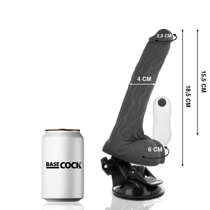 BASECOCK - ARTICULABLE VIBRATOR REMOTE CONTROL NATURAL 18.5 CM -O- 4 CM