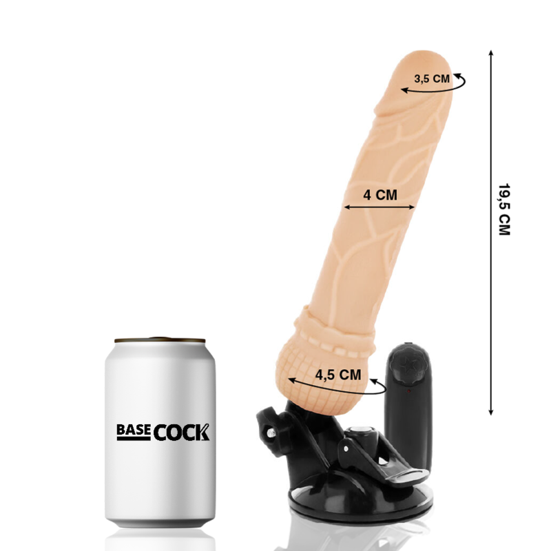 BASECOCK - REALISTIC VIBRATOR REMOTE CONTROL NATURAL 19.5 CM -O- 4 CM