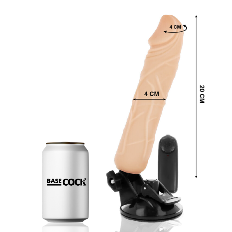 BASECOCK - 20 CM REALISTIC NATURAL REMOTE CONTROL VIBRATOR -O- 4 CM