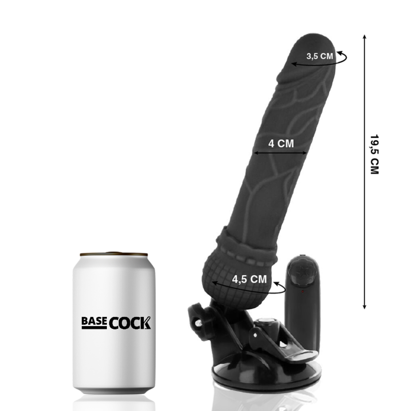 BASECOCK - REALISTIC VIBRATOR REMOTE CONTROL NATURAL 19.5 CM -O- 4 CM