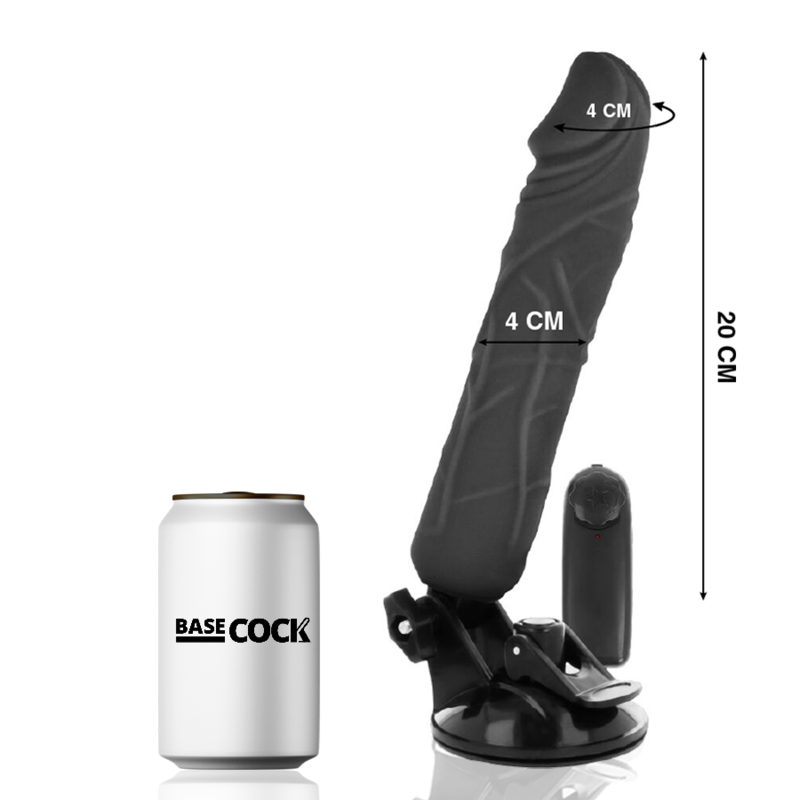 BASECOCK - 20 CM REALISTIC NATURAL REMOTE CONTROL VIBRATOR -O- 4 CM