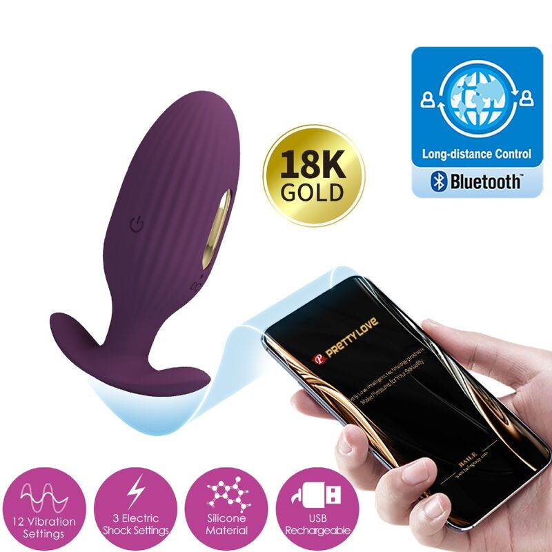 PRETTY LOVE - APP-CONTROLLED ANAL PLUG JEFFERSON PURPLE