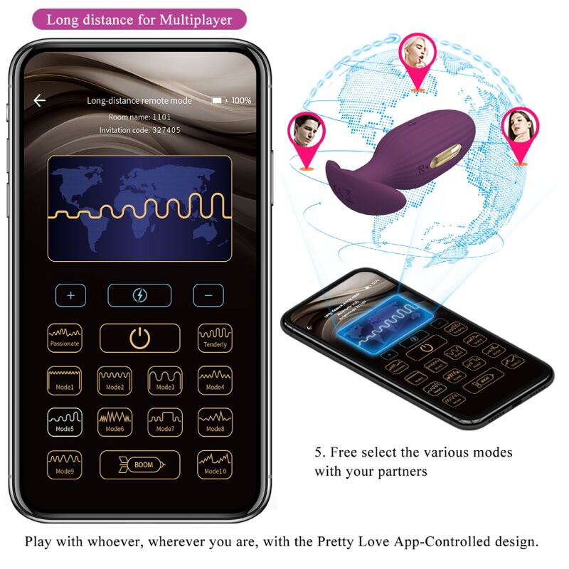 PRETTY LOVE - APP-CONTROLLED ANAL PLUG JEFFERSON PURPLE