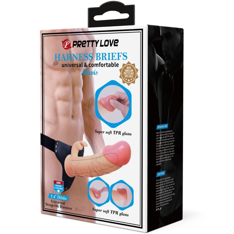 PRETTY LOVE - MAVIS UNIVERSAL PANTIES HARNESS WITH 19 CM NATURAL DILDO