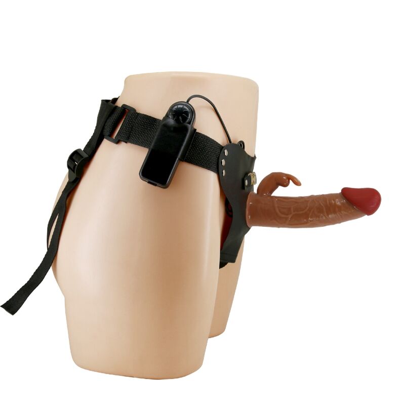 PRETTY LOVE - MARION UNIVERSAL BRIEFS HARNESS WITH VIBRATING DILDO 19 CM BROWN