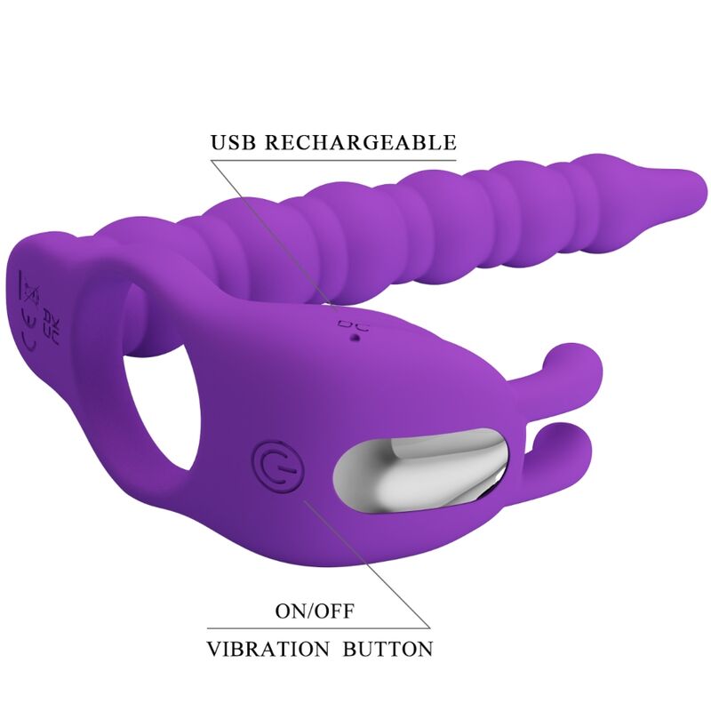 PRETTY LOVE - BLACKNEY COCK RINGS WITH VIBRATOR PLUG