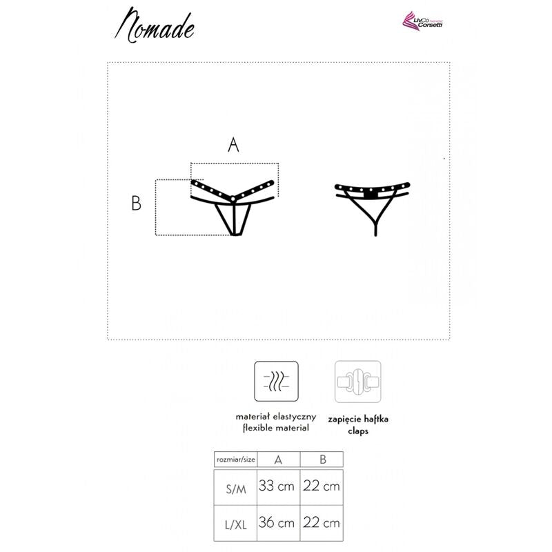 LIVCO CORSETTI FASHION - NOMADE TANGA CROTCHLESS NEGRO