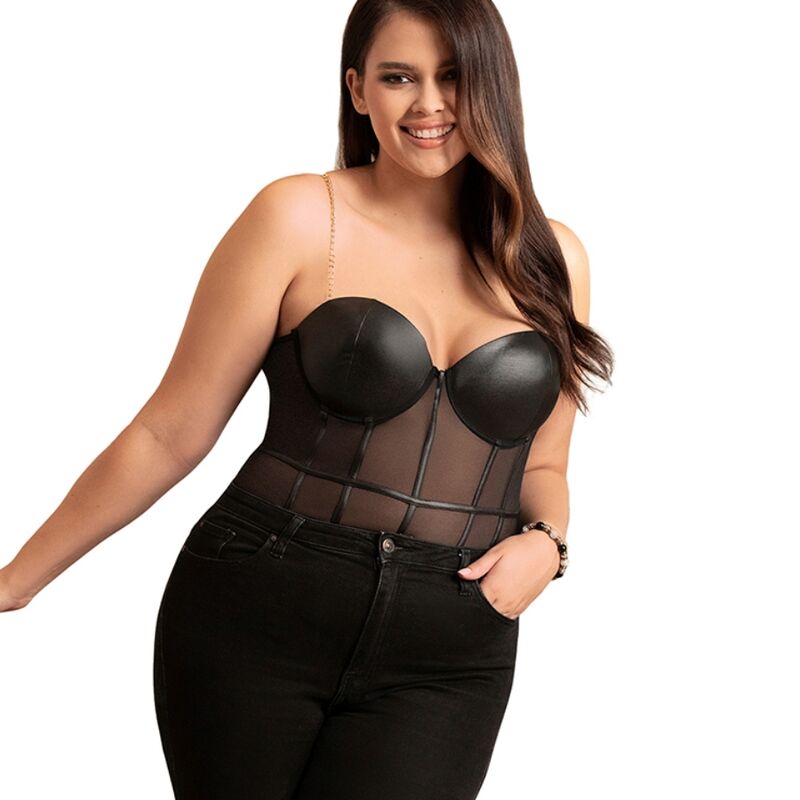 SUBBLIME - BODY NOIR BRETELLES CHAÎNE L/XL