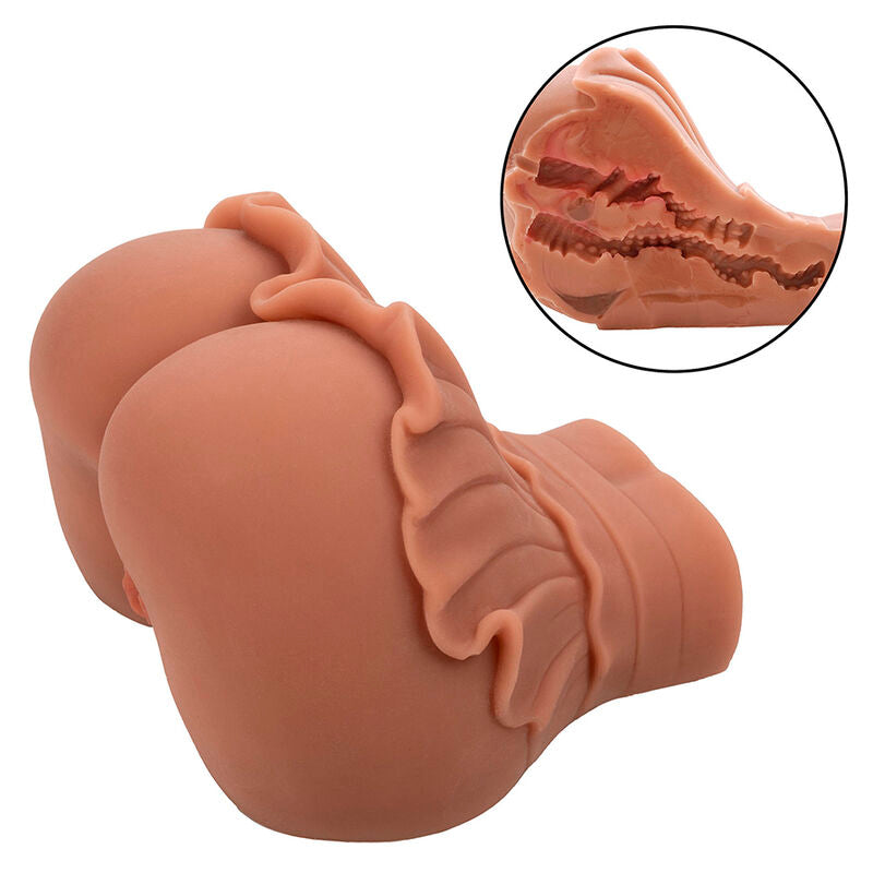 CALEXOTICS - THE QUEEN OF COMING HOME REALISTIC DOUBLE MASTURBATOR CARAMEL