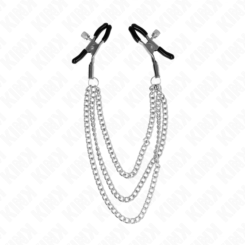 KINK - WORKMAN'S CLAMPS WITH 3 SILVER CHAINS 20/23/28 CM