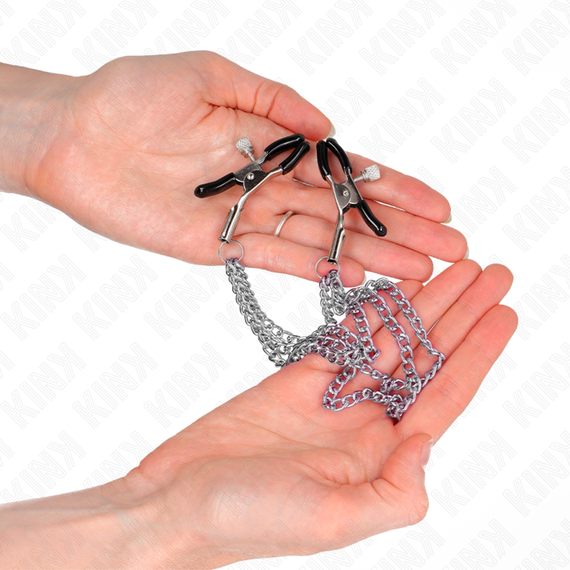 KINK - WORKMAN'S CLAMPS WITH 3 SILVER CHAINS 20/23/28 CM