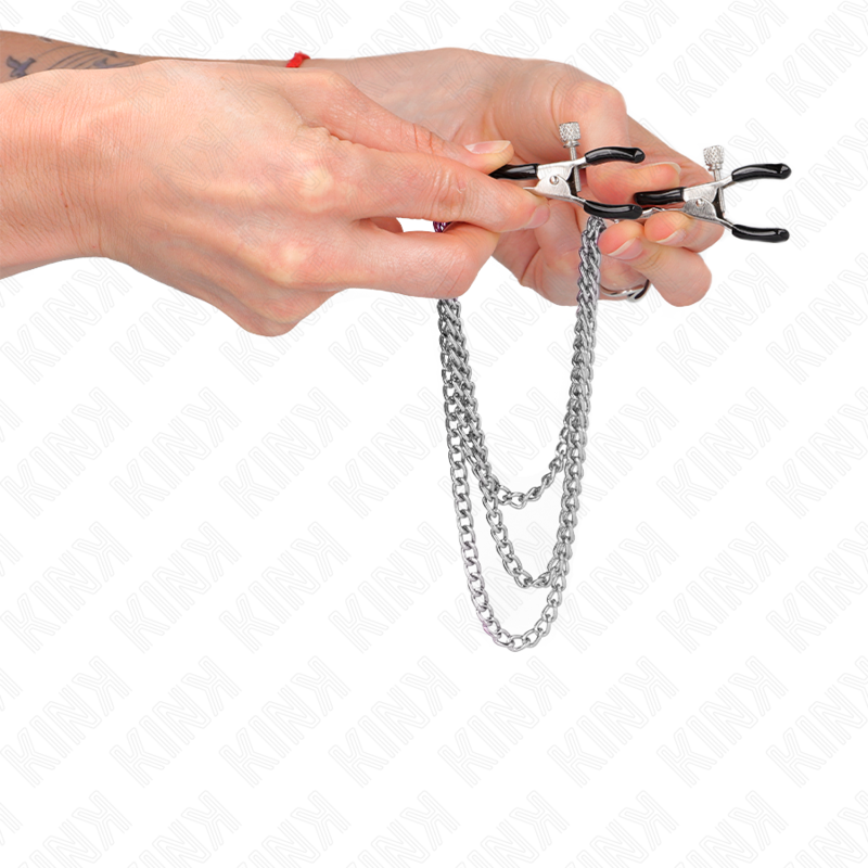 KINK - WORKMAN'S CLAMPS WITH 3 SILVER CHAINS 20/23/28 CM