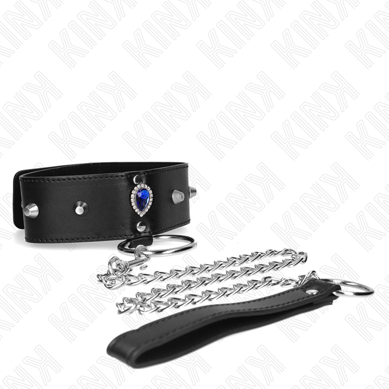 KINK - 65 CM NECKLACE WITH BLUE DIAMOND BRACELET ADJUSTABLE 36-43 CM X 5 CM