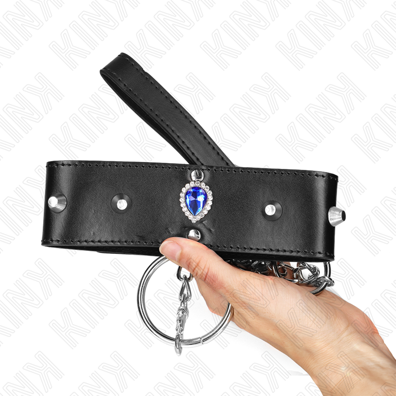 KINK - 65 CM NECKLACE WITH BLUE DIAMOND BRACELET ADJUSTABLE 36-43 CM X 5 CM