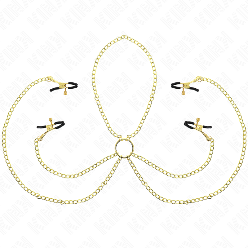 KINK - 4 ADJUSTABLE GOLD TAMPON AND CLITO CLAMPS