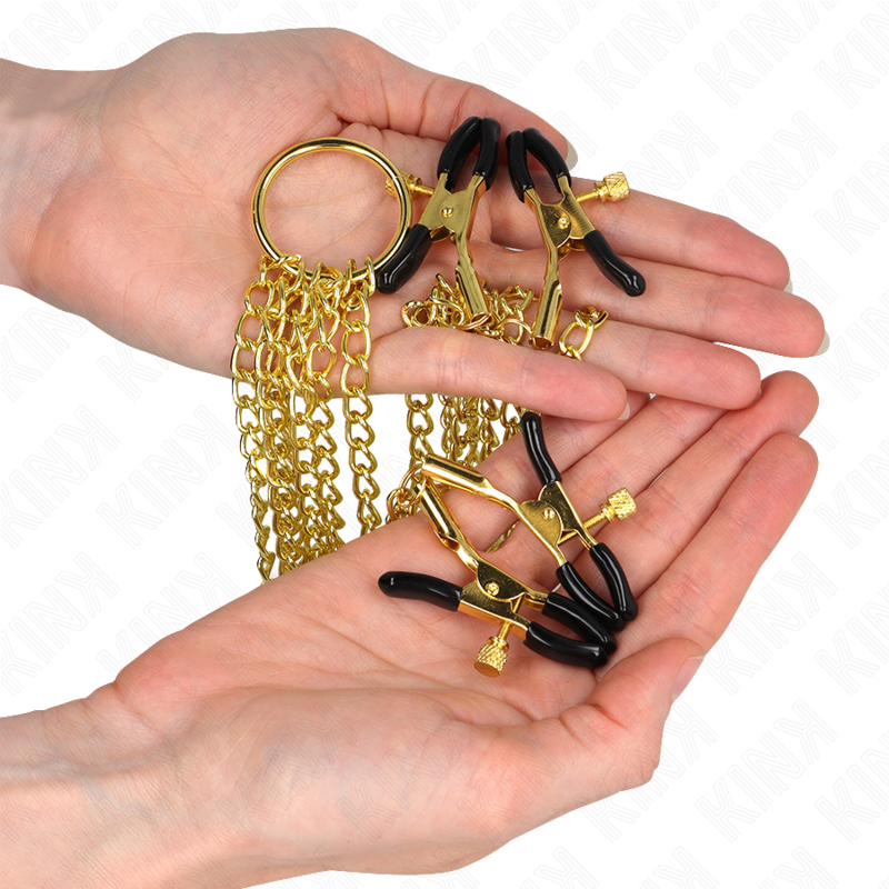 KINK - 4 ADJUSTABLE GOLD TAMPON AND CLITO CLAMPS