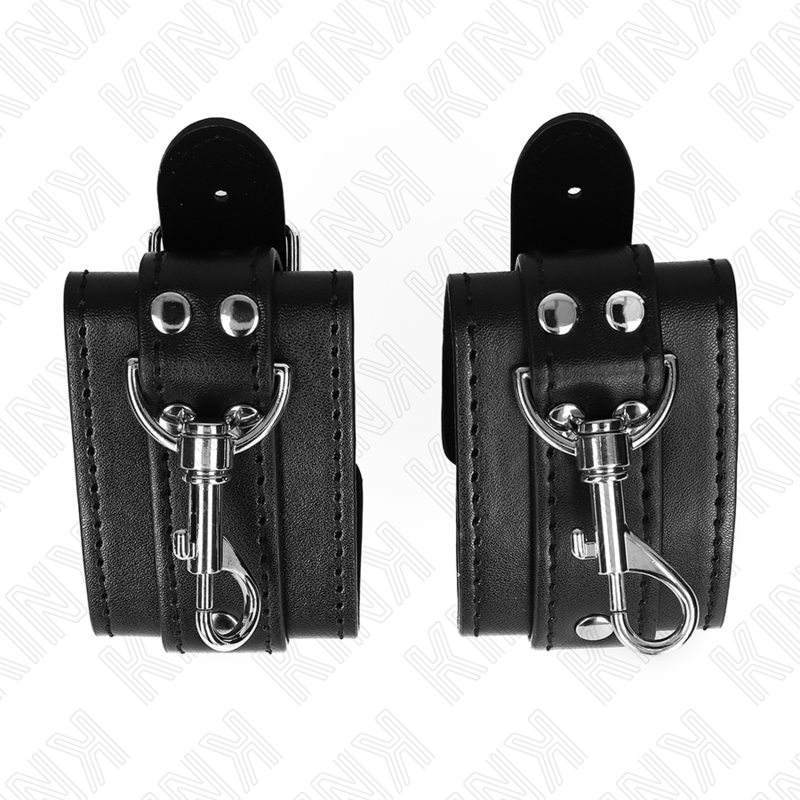 KINK - DUNGEON BLACK LOCKING WRIST CUSHIONS ADJUSTABLE 21-28 CM X 5.5 CM