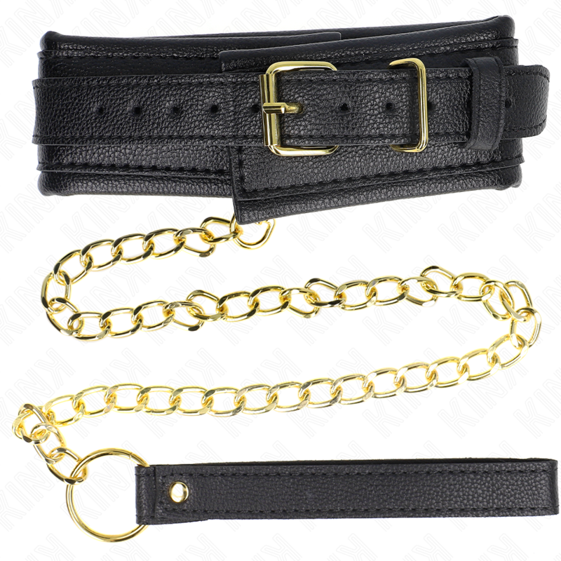 KINK - COLLAR WITH BRACELET IMITATION SPONGE LEATHER MODEL 1 ADJUSTABLE 37-54 CM X 3 CM