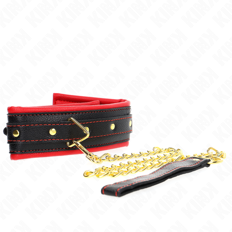 KINK - COLLAR WITH BRACELET IMITATION SPONGE LEATHER MODEL 2 ADJUSTABLE 37-54 CM X 3 CM