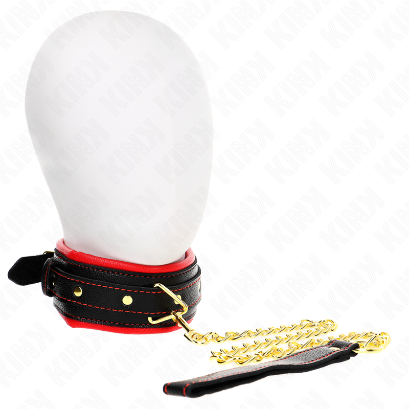 KINK - COLLAR WITH BRACELET IMITATION SPONGE LEATHER MODEL 2 ADJUSTABLE 37-54 CM X 3 CM