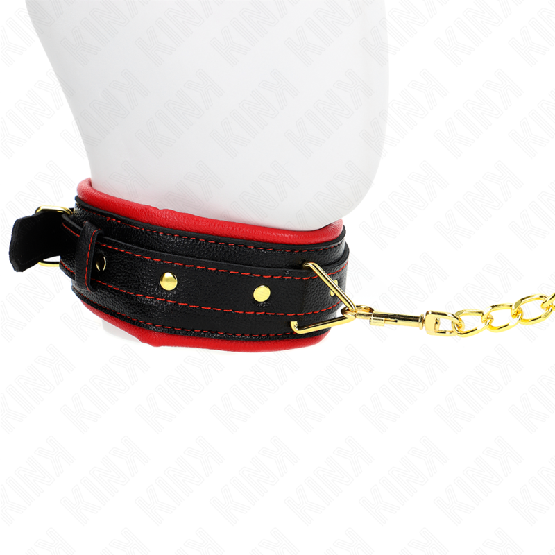 KINK - COLLAR WITH BRACELET IMITATION SPONGE LEATHER MODEL 2 ADJUSTABLE 37-54 CM X 3 CM