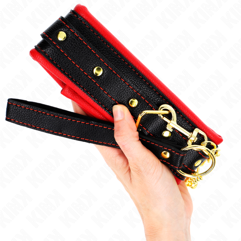 KINK - COLLAR WITH BRACELET IMITATION SPONGE LEATHER MODEL 2 ADJUSTABLE 37-54 CM X 3 CM