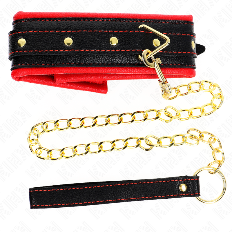 KINK - COLLAR WITH BRACELET IMITATION SPONGE LEATHER MODEL 2 ADJUSTABLE 37-54 CM X 3 CM