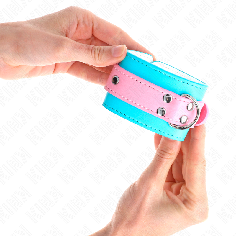 KINK - CUTE BLUE/PINK ADJUSTABLE CUFF CUFFS 16-28 CM X 5 CM