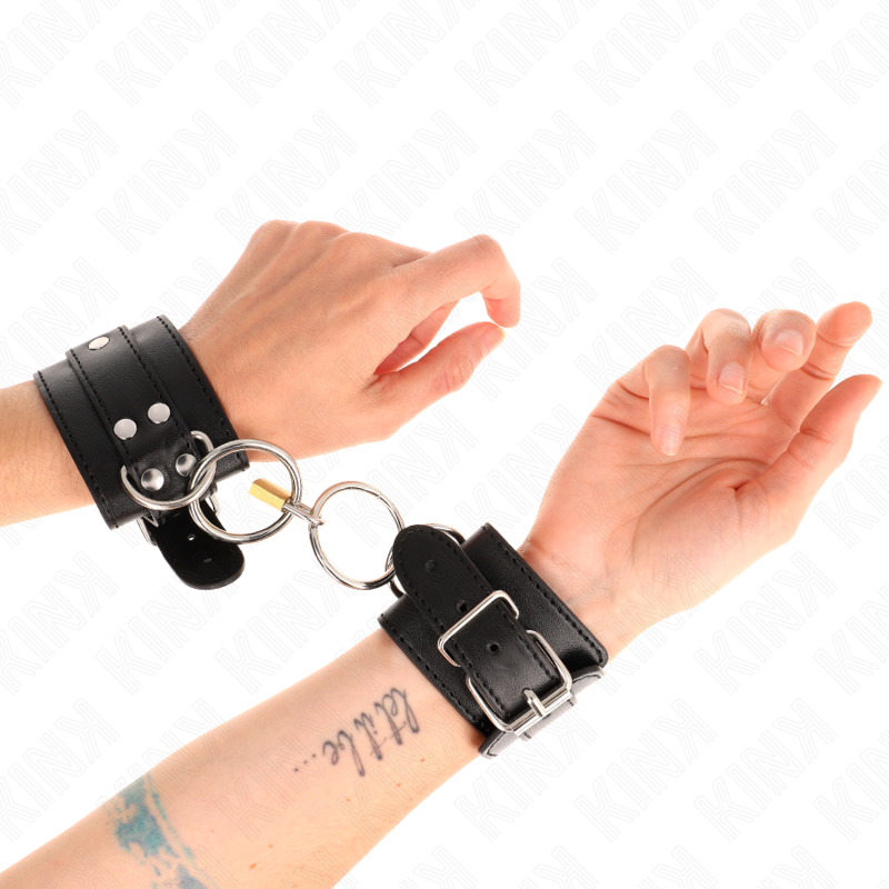 KINK - BLACK O-RING LOCKING WRIST CUSHIONS ADJUSTABLE 20-28CM X 5.5CM