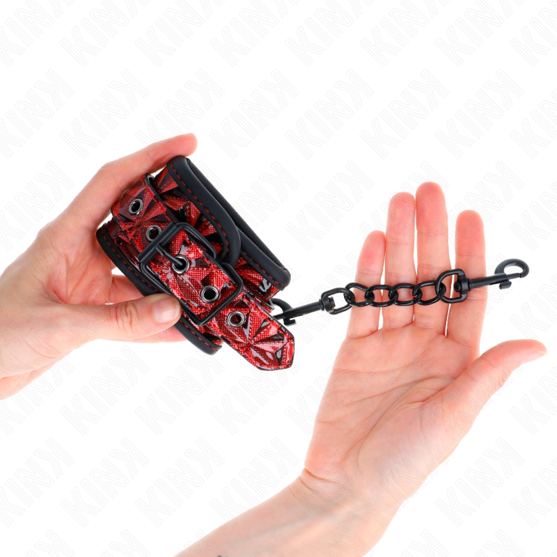 KINK - DARK RED DIAMOND PATTERN WRIST REST ADJUSTABLE 17-26 CM X 5.5 CM