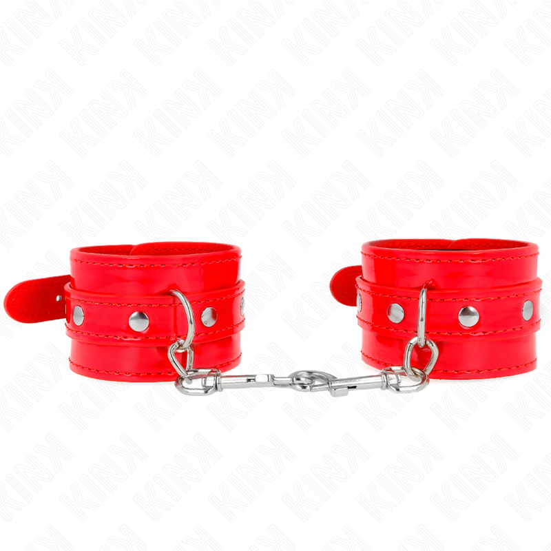 KINK - ADJUSTABLE RED SHINY CUFFS 23-33 CM