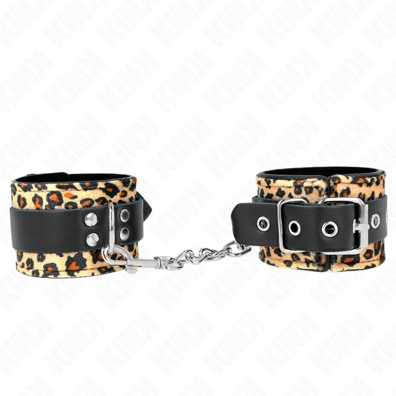 KINK - Adjustable Genuine Leopard Leather Wrist Restraint 18-29 cm x 5.5 cm