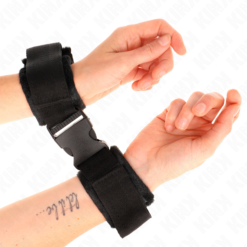 KINK - RED-BLACK NYLON HOOK & LOOP WRIST CUFFS MODEL 1 ADJUSTABLE 25-35 CM X 6 CM